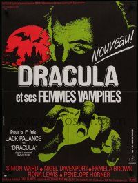 7j400 DRACULA French 23x31 '76 close-up Boumendil art of vampire Jack Palance!