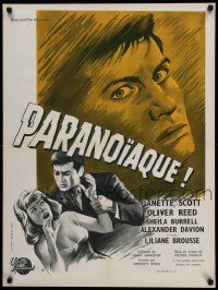 7j439 PARANOIAC French 24x32 '63 a harrowing excursion that takes you deep into its twisted mind!