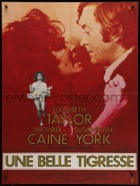 7j475 X Y & ZEE French 23x31 '71 Elizabeth Taylor, Michael Caine, Susannah York, Zee & Co.