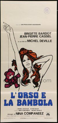 7j271 BEAR & THE DOLL Italian locandina '70 L'Ours et la Poupee, sexy Brigitte Bardot by DeRossi!