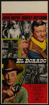 7j286 EL DORADO Italian locandina '67 John Wayne, Robert Mitchum, Howard Hawks