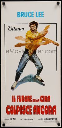 7j288 FISTS OF FURY Italian locandina '73 great Bruce Lee action kung fu art!