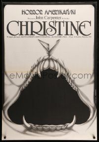 7j726 CHRISTINE Polish 27x39 '85 Stephen King, John Carpenter, creepy different art by Erol!