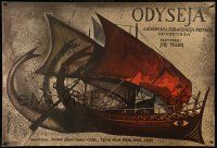 7j747 DIE IRRFAHRTEN DES ODYSSEUS Polish 26x38 '78 Woltman art of ancient ship!