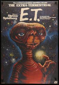 7j751 E.T. THE EXTRA TERRESTRIAL Polish 26x38 '84 Steven Spielberg classic, different Erol art!