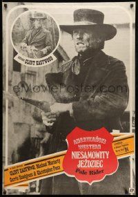 7j797 PALE RIDER Polish 27x38 '86 great different image of cowboy Clint Eastwood by Erol!