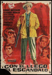 7j044 HOME FROM THE HILL Spanish '61 art of Robert Mitchum, Eleanor Parker & George Peppard!