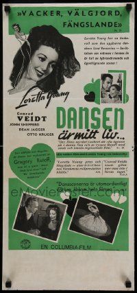 7j236 MEN IN HER LIFE Swedish stolpe '42 Loretta Young's story will shock most men but not women!