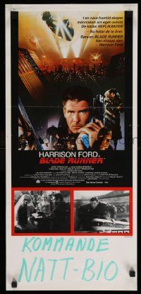 7j216 BLADE RUNNER Swedish stolpe '82 Ridley Scott sci-fi classic, Harrison Ford, Rutger Hauer!
