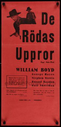 7j228 HOPALONG CASSIDY RETURNS Swedish stolpe R58 cowboy William Boyd in the title role!