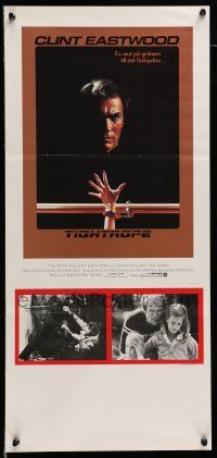 7j254 TIGHTROPE Swedish stolpe '84 Clint Eastwood is a cop on the edge, cool handcuff image!