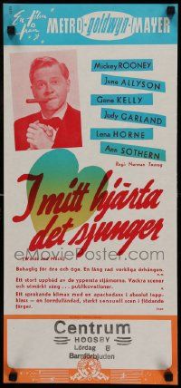 7j260 WORDS & MUSIC Swedish stolpe '49 Mickey Rooney, Judy Garland & musical all-stars!