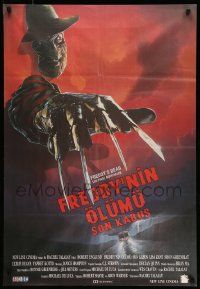7j344 FREDDY'S DEAD Turkish '92 great art of Robert Englund as Freddy Krueger!