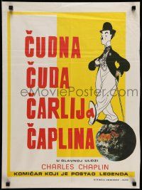7j584 CUDNA CUDA CARLIJA CAPLINA Yugoslavian 19x25 '80s cool Al Hirschfeld art of Chaplin!