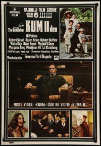 7j593 GODFATHER PART II Yugoslavian 19x27 '74 Al Pacino in Francis Ford Coppola classic crime sequel