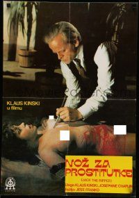 7j601 JACK THE RIPPER Yugoslavian 19x28 '79 Jess Franco, Klaus Kinski, different horror image!
