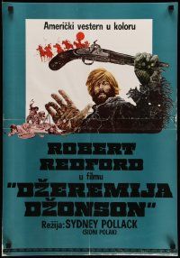 7j602 JEREMIAH JOHNSON Yugoslavian 19x27 '72 cool Coconis art of Robert Redford, directed by Pollack