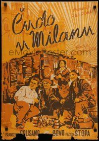 7j609 MIRACLE IN MILAN Yugoslavian 19x27 '52 De Sica's Miracolo a Milano, orphan saves a town, rare!