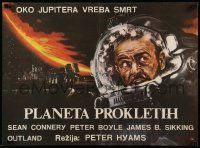 7j618 OUTLAND Yugoslavian 19x26 '81 different Sean Connery is the only law on Jupiter's moon!