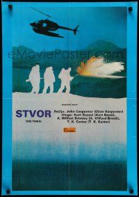 7j641 THING Yugoslavian 19x27 '82 John Carpenter, cool different image with helicopter!