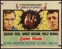7k054 CAPE FEAR 1/2sh '62 Gregory Peck, Robert Mitchum, Polly Bergen, classic film noir!