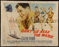 7k083 DON'T GO NEAR THE WATER style B 1/2sh '57 Glenn Ford, different art of 3 sexy girls!