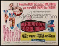 7k084 DR. GOLDFOOT & THE GIRL BOMBS 1/2sh '66 Mario Bava, Vincent Price & sexy half-dressed babes!