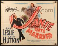 7k132 JANIE GETS MARRIED style A 1/2sh '46 sexy Joan Leslie, Robert Hutton, Edward Arnold!