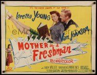 7k169 MOTHER IS A FRESHMAN 1/2sh '49 art of Loretta Young & Van Johnson, the cheer leader of year
