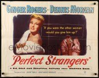 7k189 PERFECT STRANGERS 1/2sh '50 Ginger Rogers in fur & fine jewelry, smoking with Dennis Morgan!