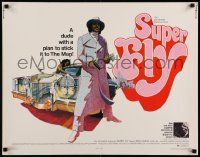 7k242 SUPER FLY 1/2sh '72 great artwork of Ron O'Neal with car & girl sticking it to The Man!