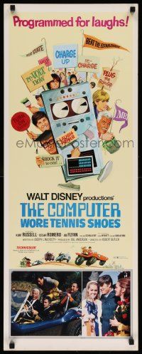 7k392 COMPUTER WORE TENNIS SHOES insert '69 Walt Disney, art of young Kurt Russell & wacky machine