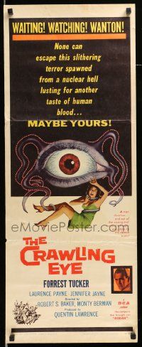 7k397 CRAWLING EYE insert '58 classic art of the slithering eyeball monster with victim!