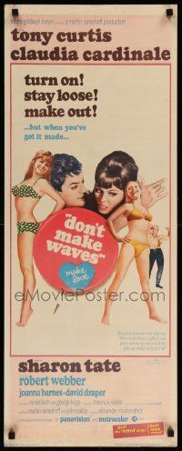 7k418 DON'T MAKE WAVES insert '67 Tony Curtis with super sexy Sharon Tate & Claudia Cardinale!
