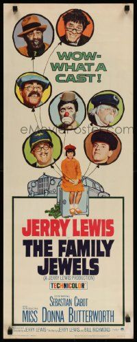 7k433 FAMILY JEWELS insert '65 Jerry Lewis is seven times nuttier in seven roles, what a cast!