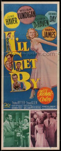 7k535 I'LL GET BY insert '50 sexy June Haver, Gloria DeHaven & Harry James playing his trumpet!