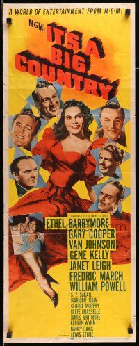 7k552 IT'S A BIG COUNTRY insert '51 Gary Cooper, Janet Leigh, Gene Kelly & other major stars!