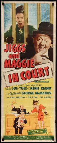 7k561 JIGGS & MAGGIE IN COURT insert '48 Joe Yule, Renie Riano, plus George McManus cartoon art!