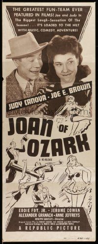 7k563 JOAN OF OZARK insert R50 wacky image of Judy Canova & Joe E. Brown, great art!