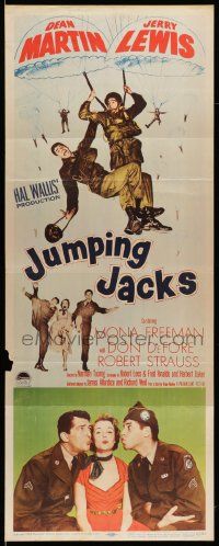7k575 JUMPING JACKS insert '52 great image of Army paratroopers Dean Martin & Jerry Lewis!