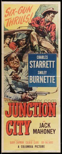 7k576 JUNCTION CITY insert '52 art of Charles Starrett as The Durango Kid w/Smiley Burnette!