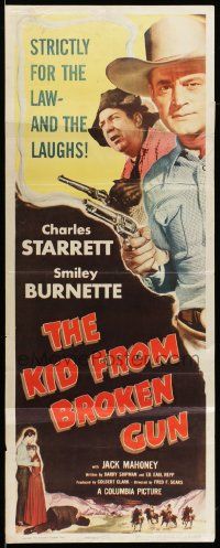 7k585 KID FROM BROKEN GUN insert '52 Charles Starrett, Smiley Burnette & Jock Mahoney!