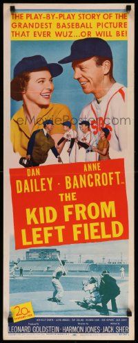7k586 KID FROM LEFT FIELD insert '53 Dan Dailey, Anne Bancroft, baseball kid argues with umpire!