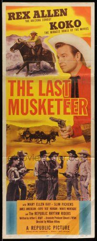 7k605 LAST MUSKETEER insert '52 Arizona Cowboy Rex Allen & Koko, Miracle Horse of the Movies!