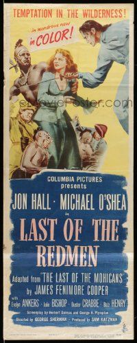 7k606 LAST OF THE REDMEN insert '47 Jon Hall, Evelyn Ankers, from The Last of the Mohicans!