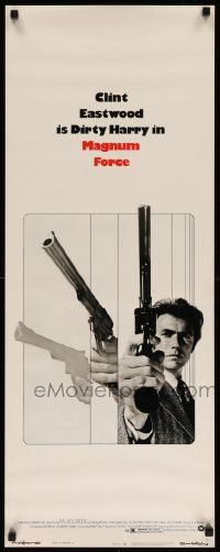 7k659 MAGNUM FORCE insert '73 action image of Clint Eastwood as Dirty Harry pointing his huge gun!