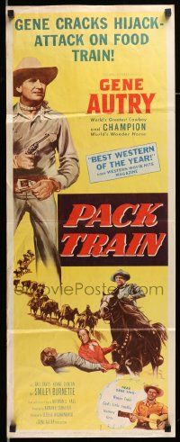 7k698 PACK TRAIN insert '53 Gene Autry & Smiley Burnette cracks a hijack attack on food train!