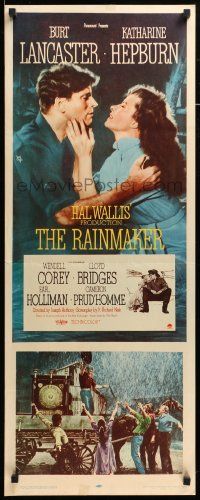 7k726 RAINMAKER insert '56 great romantic close up of Burt Lancaster & Katharine Hepburn!