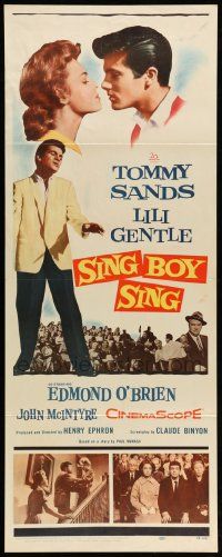 7k794 SING BOY SING insert '58 romantic close up of Tommy Sands & Lili Gentle, rock & roll!