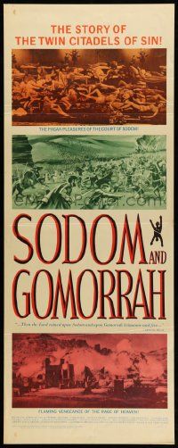 7k816 SODOM & GOMORRAH insert '63 Robert Aldrich, Pier Angeli, wild art of sinful cities!